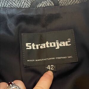 Stratojac Men's Black Trench Coat was wool and silk